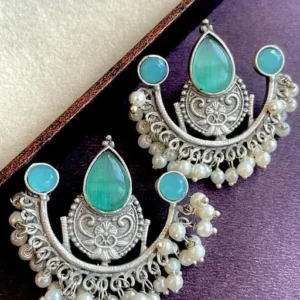 Silver Replica Chandbali Stud